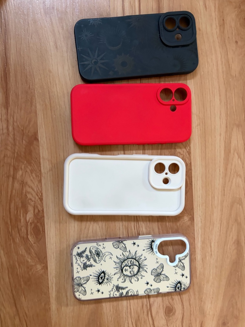 Silicone Phone Case Pack — Black, Red, White, Cream (4-Pack)
